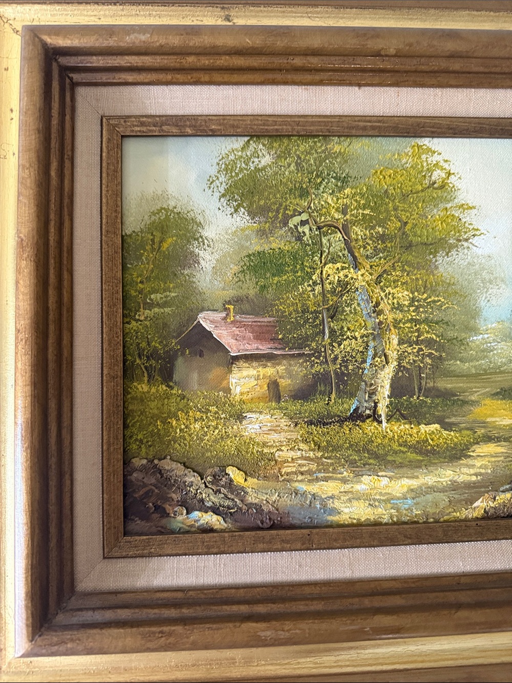 Vintage Original Painting in wooden Frame on Canvas - Picture 3 of 10
